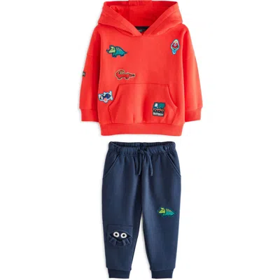 Next Kids' Patch Hoodie & Joggers Set In Red