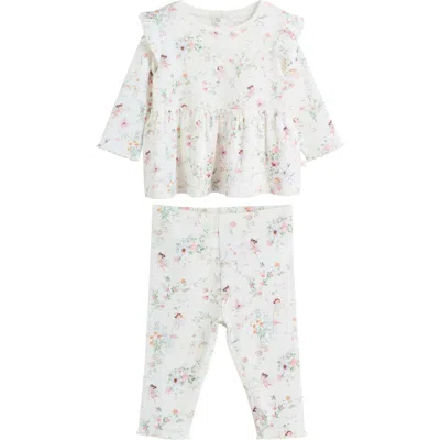 Next Babies'  Kids' Peplum Rib Two-piece Set In White