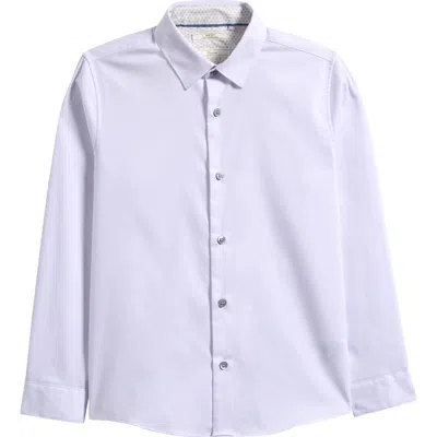Next Kids' Plain Smart Solid White Stretch Button-up Shirt