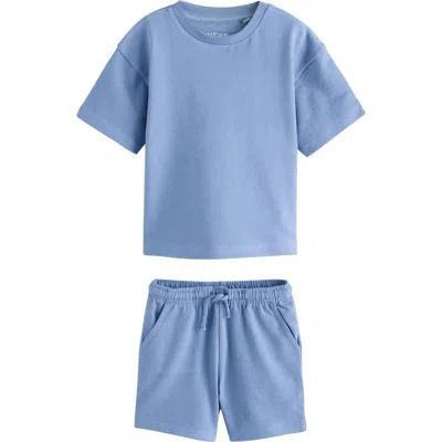 Next Kids' Plain T-shirt & Shorts Set In Blue