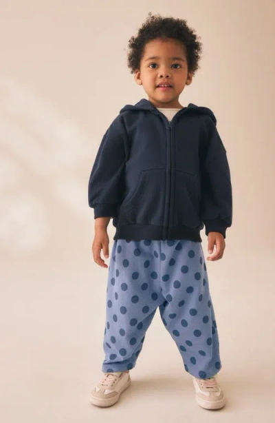 Next Kids' Polka Dot Barrel Leg Cotton Pants In Blue