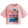Next Kids' Pool Side Cotton Graphic T-shirt In Pink
