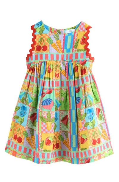 Next Kids' Print Cotton Seersucker Sundress In Orange