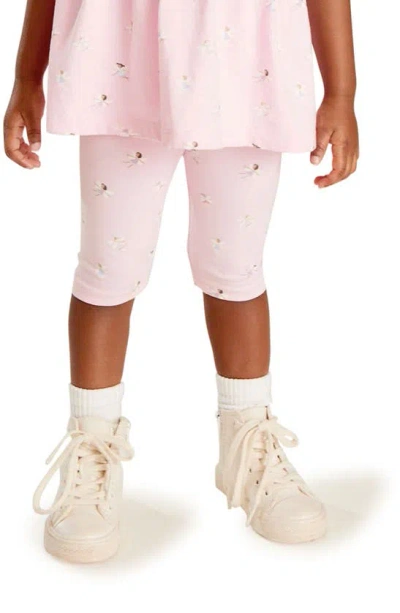 Next Kids' Print Stretch Cotton Crop Legging In Pink