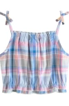 Next Kids' Print Tie Shoulder Cotton Top In Multi