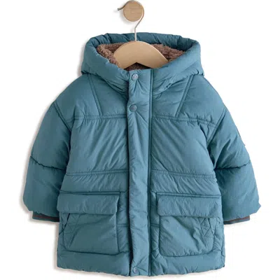 Next Kids' Quilted Hooded Jacket In Blue