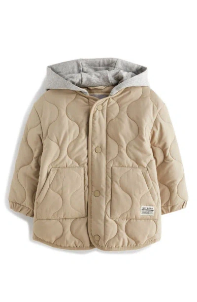 Next Kids' Quilted Hooded Jacket In Natural