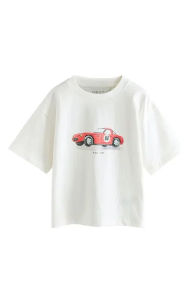 Next Kids' Race Car Graphic T-shirt In White