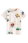 Next Kids' Race Car Print T-shirt In White