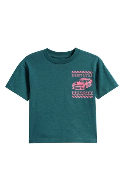 Next Babies'  Kids' Racecar Cotton Graphic T-shirt In Green