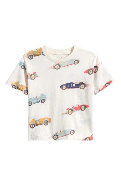 Next Babies'  Kids' Racing Car Print T-shirt In White