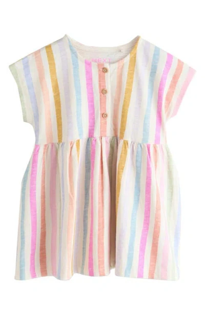 Next Babies'  Kids' Rainbow Cotton Button-up Dress In Multi