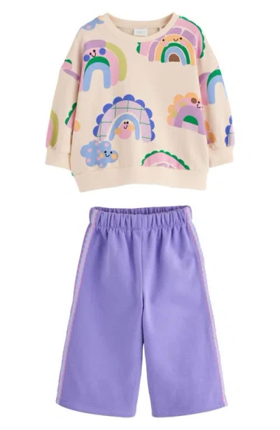 Next Kids' Rainbow Sweatshirt & Sweatpants Set In Multi