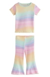 Next Kids' Rainbow T-shirt & Flare Leggings Set In Neutral