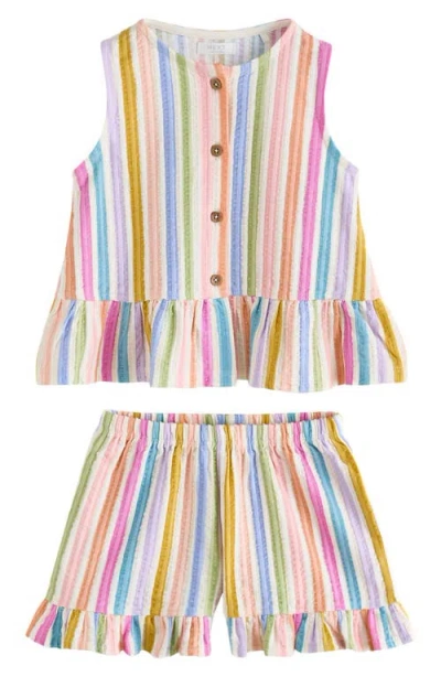 Next Kids' Rainbow Vest & Shorts Set In Multi