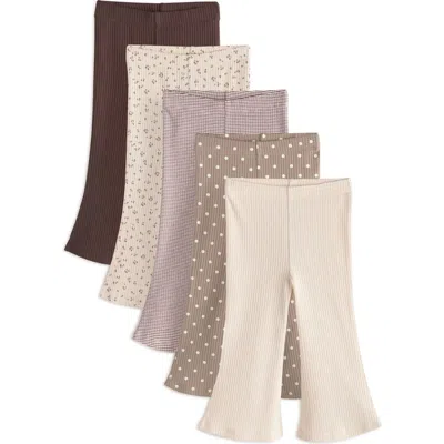 Next Babies'  Kids' Rib Assorted 5-pack Rib Leggings In Neutral
