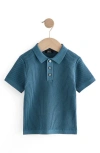 Next Kids' Rib Cotton Polo Sweater In Blue