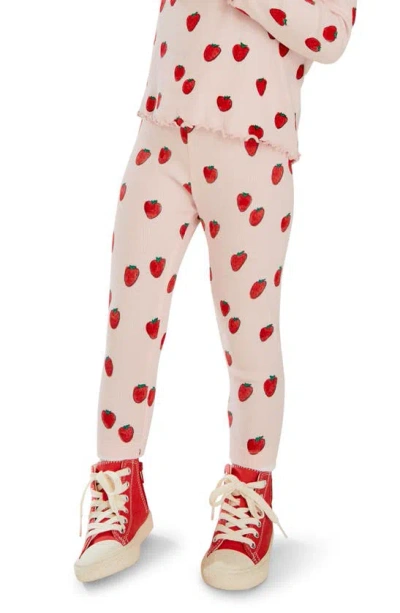Next Kids' Rib Print Leggings In Red