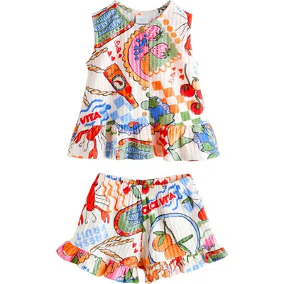 Next Kids' Rib Top & Shorts Set In Multi