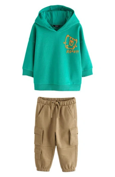 Next Kids' Roar Hoodie & Cargo Joggers Set In Green