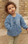 Next Kids' Rose Embroidered Quilted Denim Jacket