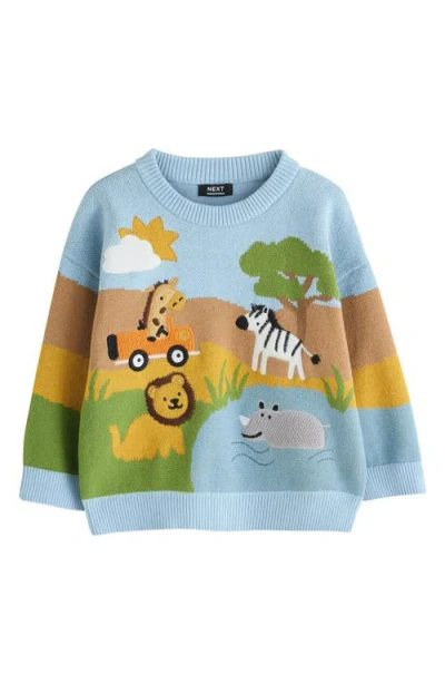 Next Babies'  Kids' Safari Scene Sweater In Blue
