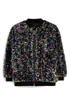 Next Kids' Sequin Bomber Jacket In Black