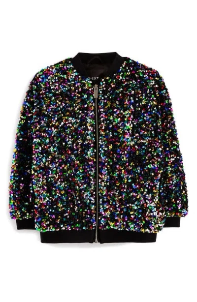 Next Kids' Sequin Bomber Jacket In Black