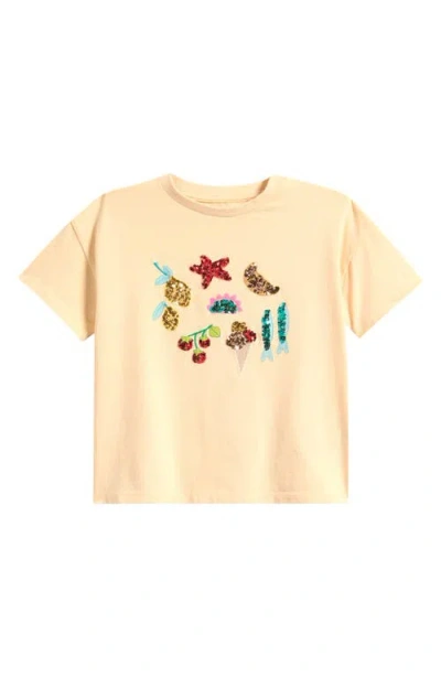 Next Kids' Sequin Embellished Seaside T-shirt In Yellow