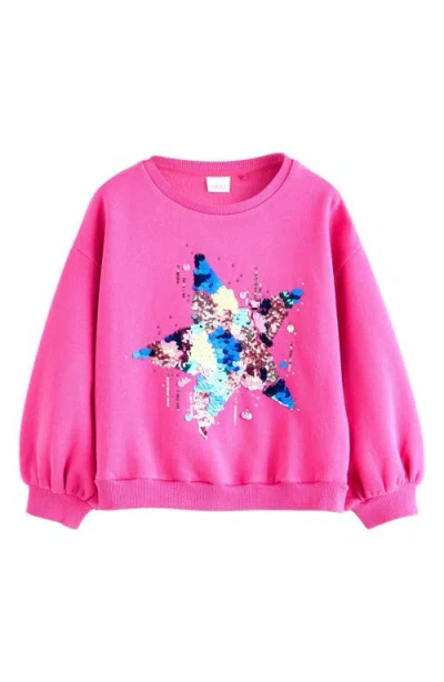 Next Kids' Sequin Star Sweatshirt In Pink