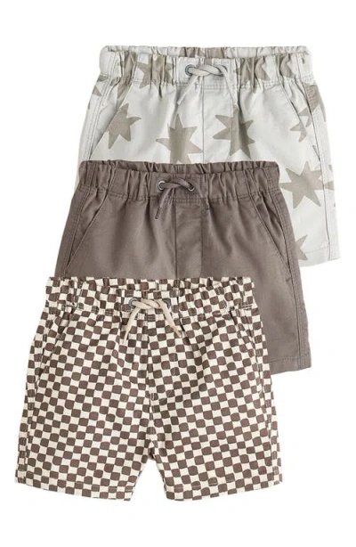 Next Kids' Set Of 3 Assorted Cotton Shorts In Transparent