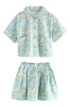 Next Kids' Short Sleeve Cotton Button-up Shirt & Skirt Set