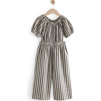 Next Kids' Side Cutout Cotton Jumpsuit In Blue