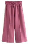 Next Kids' Side Stripe Wide Leg Sweatpants In Pink