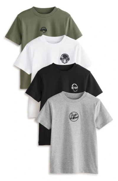 Next Kids' Skate Assorted 4-pack Cotton T-shirts In White