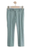 Next Kids' Skinny Fit Flat Front Textured Green Dress Pants In Green