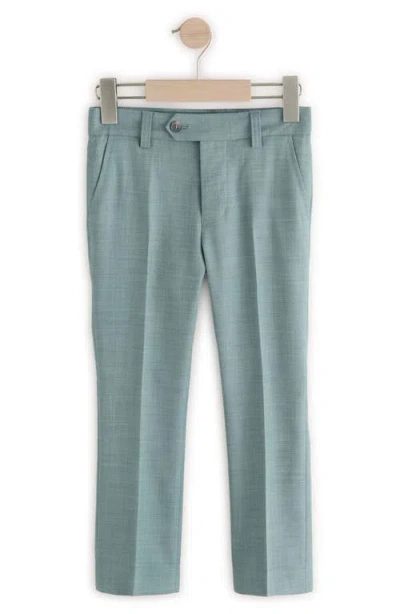 Next Kids' Skinny Fit Flat Front Textured Green Dress Pants