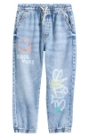 Next Kids' Smile Elastic Waist Graphic Jeans