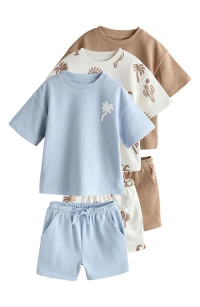 Next Kids' Soleil Short Sleeve Sweatshirts & Shorts Assorted 6-pack In Multi