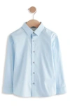 Next Kids' Solid Button-up Shirt In Blue