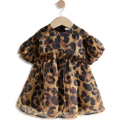 Next Kids' Sparkle Mesh Party Dress In Brown