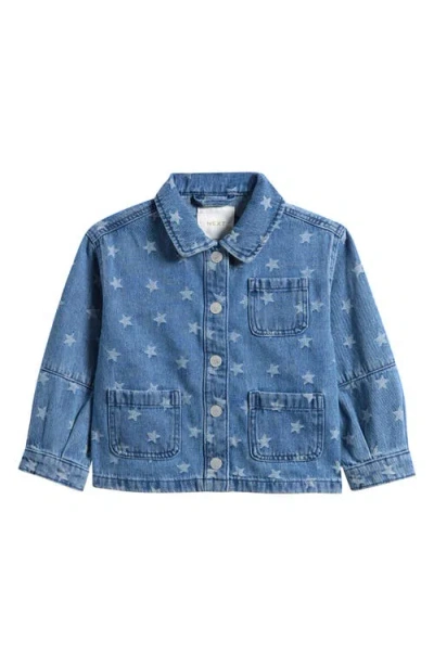 Next Kids' Star Print Denim Jacket In Blue
