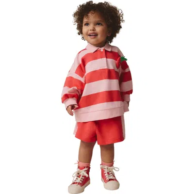 Next Babies'  Kids' Strawberry Rugby Sweatshirt & Shorts Set In Red