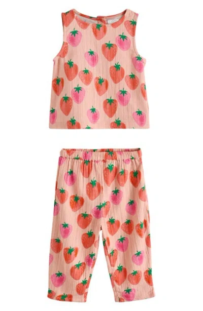 Next Kids' Strawberry Tank & Pants Set In Pink