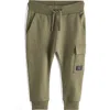 Next Kids' Stretch Cotton Cargo Joggers In Green
