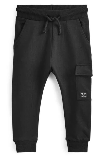 Next Kids' Stretch Cotton Utility Skinny Joggers In Black