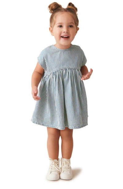 Next Kids' Stripe Cotton Dress In Blue Stripe