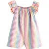 Next Kids' Stripe Cotton Romper In Rainbow Stripe