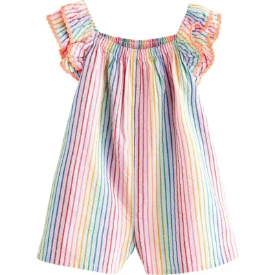 Next Kids' Stripe Cotton Romper In Rainbow Stripe