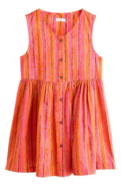 Next Kids' Stripe Cotton Seersucker Dress In Multi